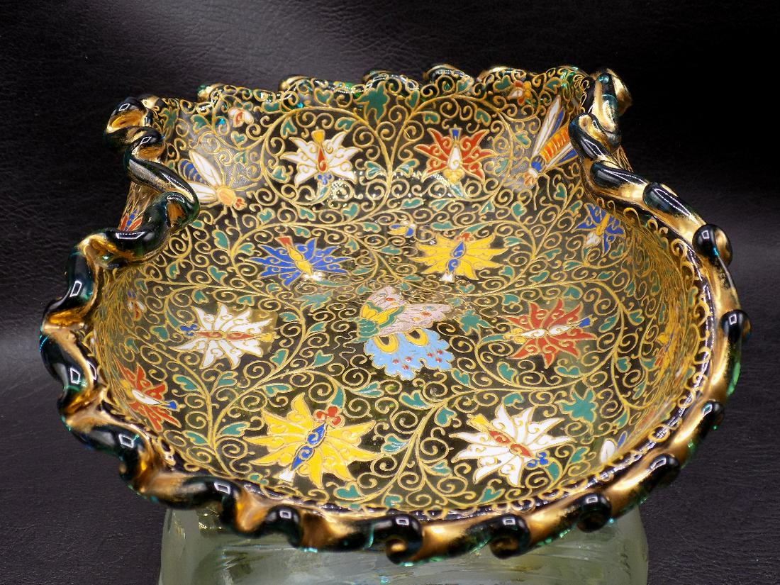 Incredible decorated Moser antique art glass bowl (1 of 17)