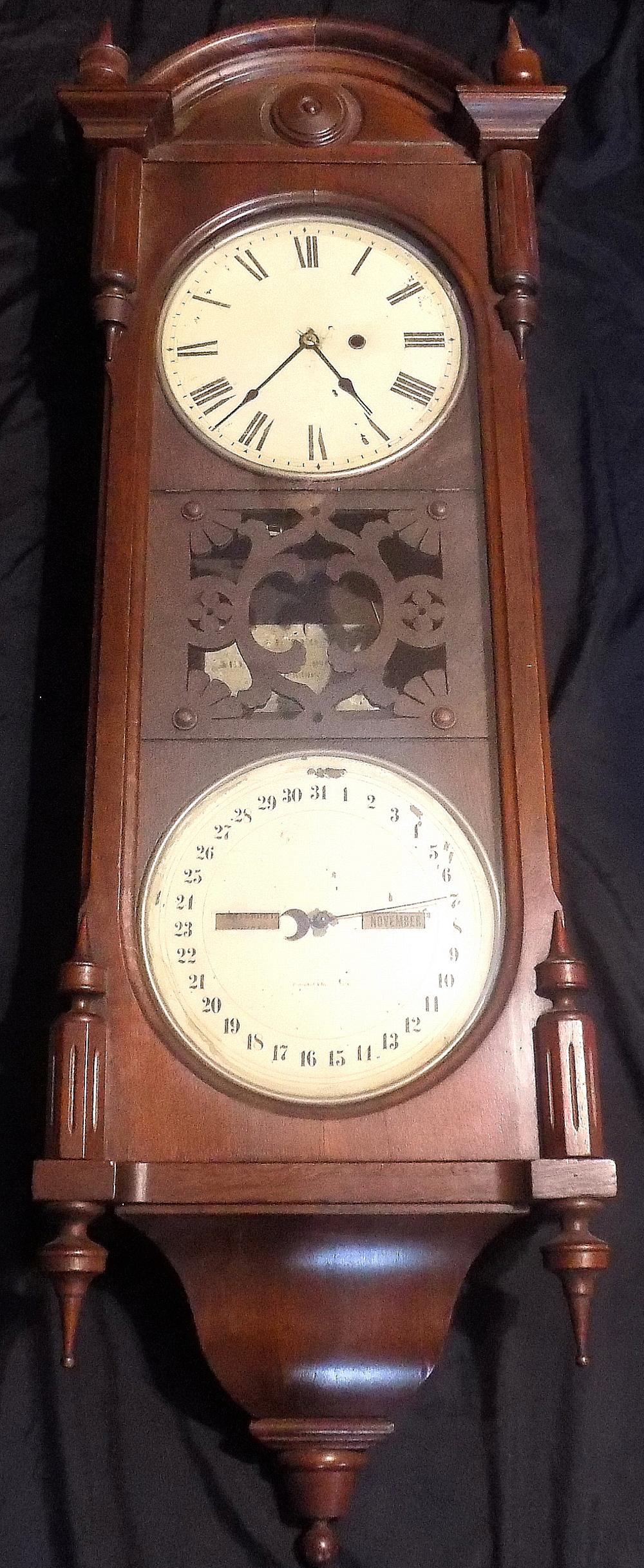Fabulous antique Seth Thomas #10 double dial office calendar clock (1 of 10)
