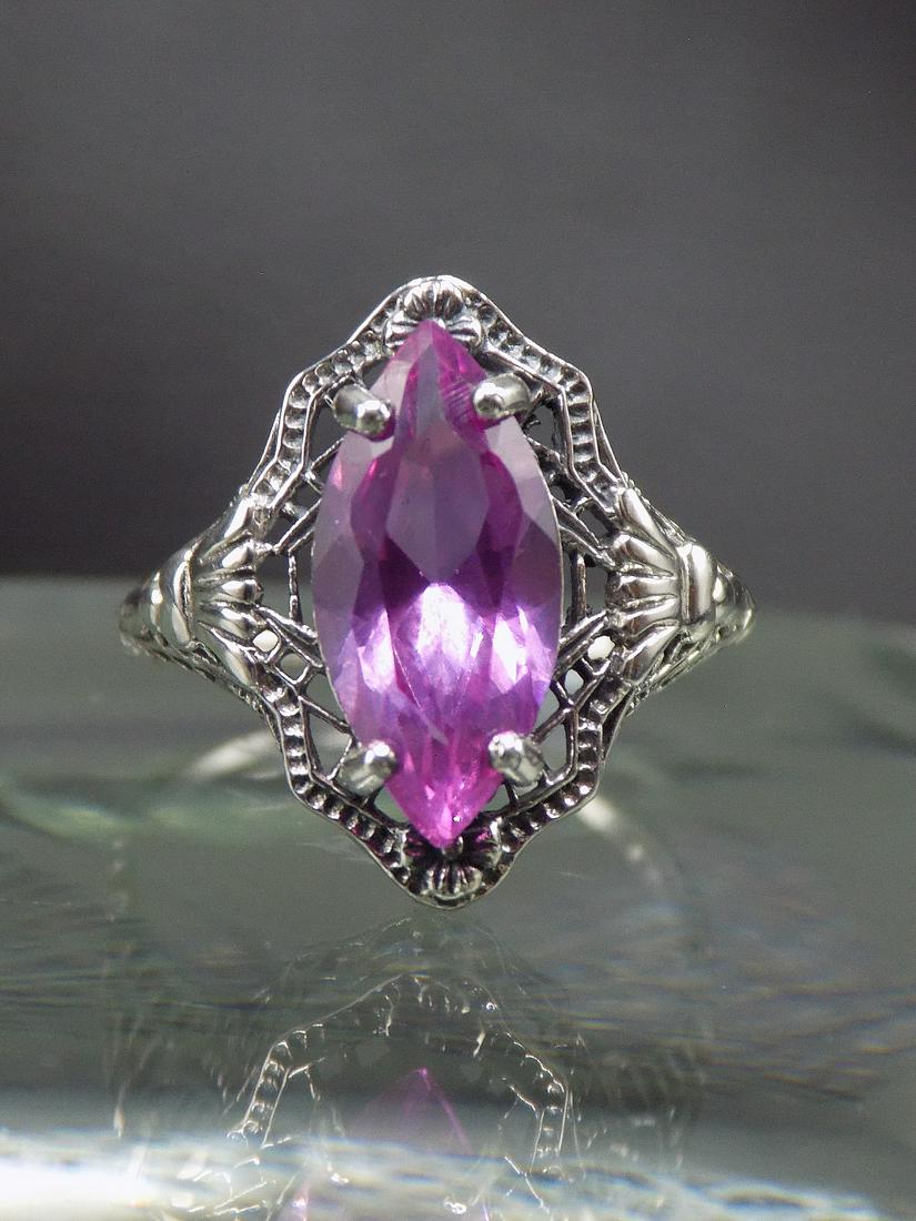 Beautiful 3 ct. pink sapphire sterling ring (1 of 6)