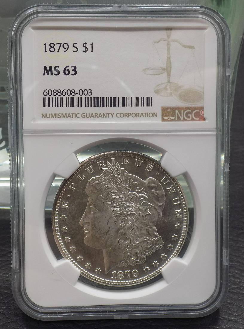 Graded NGC MS63 1879 S Morgan Silver dollar (1 of 4)