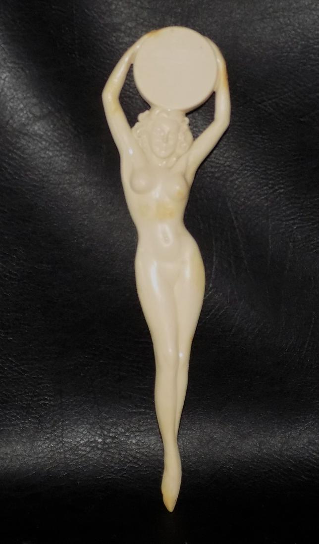 Elegant vintage Art Deco Nude letter opener: Elegant vintage Art Deco Nude letter opener. Celluloid. Looks to be from 20’s or 1930’s. Great quality and detail. In very good original as found condition. 8 3/8 inches long