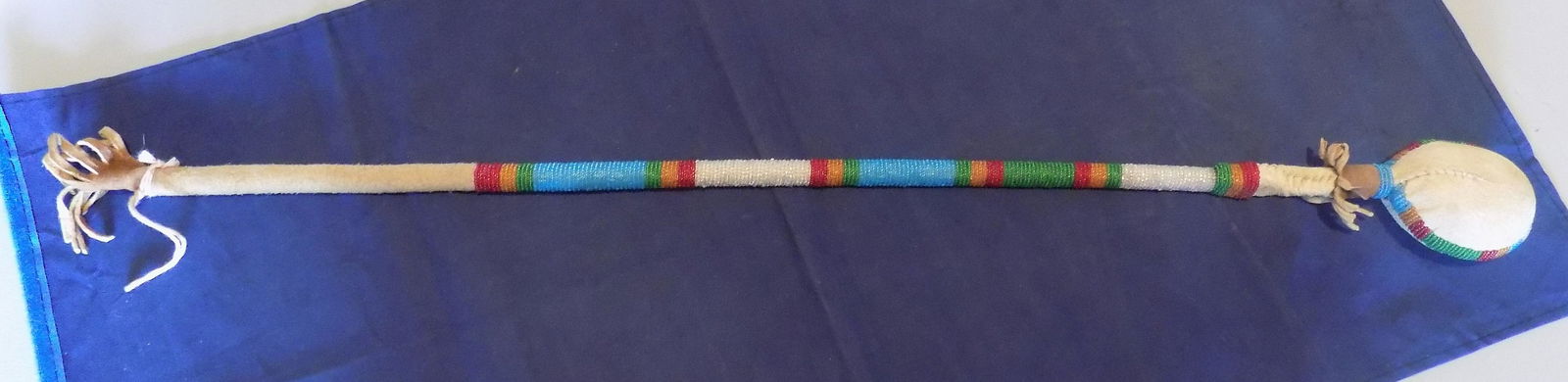 Vintage Native American Indian War Club.  Sinew sewn beads (1 of 7)