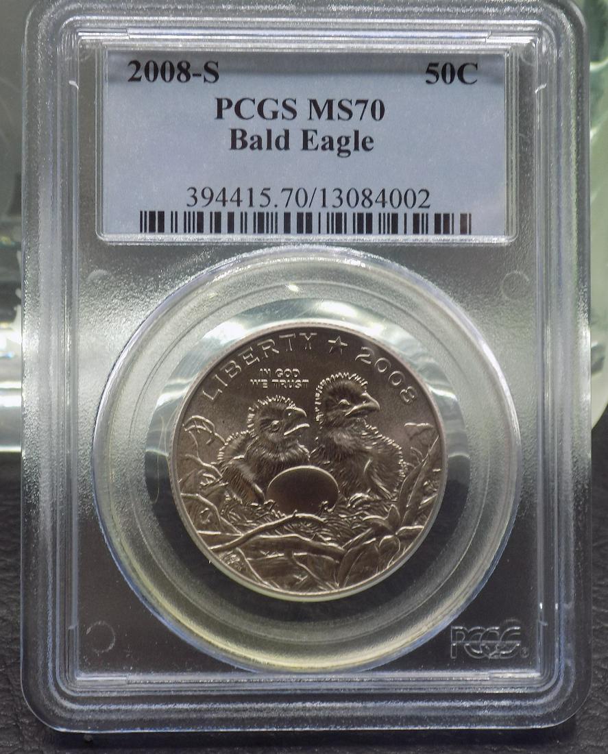 Graded MS70 PCGS 2008 S Commemorative Half Dollar Bald Eagle (1 of 4)