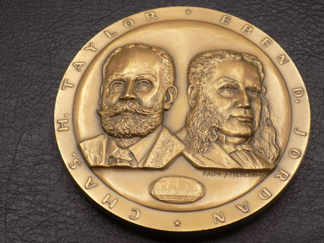 Large vintage The Boston Globe Centennial Medal. 1872 -1972: Large vintage The Boston Globe Centennial Medal. 1872 -1972. Medallic Art Co. Bronze stamped on side. Great quality and detail. In very good original as found condition. 3 inches x ¼ inch thick