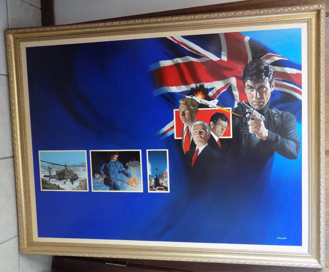 Very fine oil painting illustration for Harlequin Romance Novel: Very fine oil painting illustration for Harlequin Romance Novel. Signed by Danny Crouse, famous for cover art for romance novels. Original book cover Ravenâ€™s song on back as shown in photo. Bea