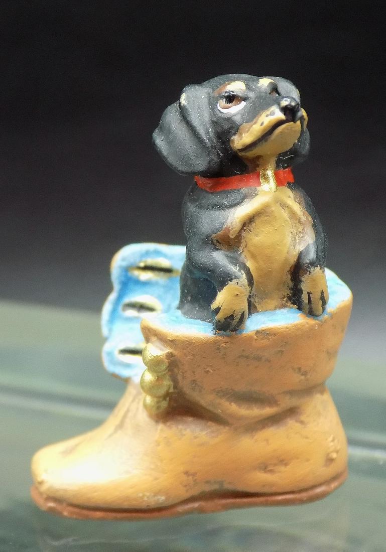Vintage Vienna cold painted bronze dog (1 of 7)