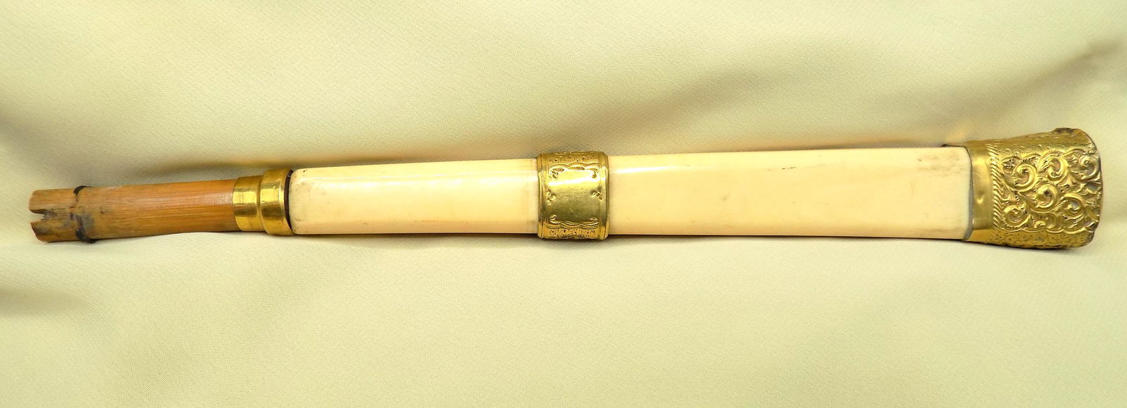 Antique decorated gold fill cane or umbrella handle (1 of 8)