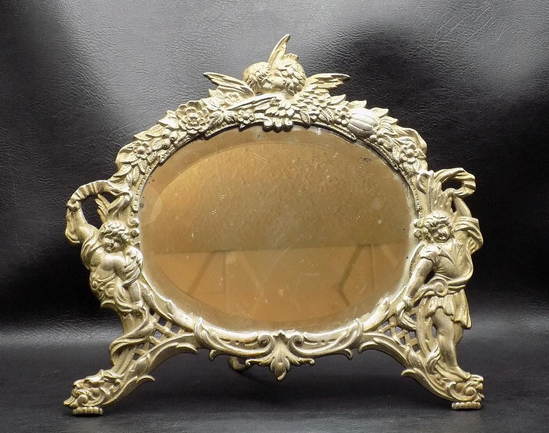 Ornate antique dresser mirror with multi figures. (1 of 7)