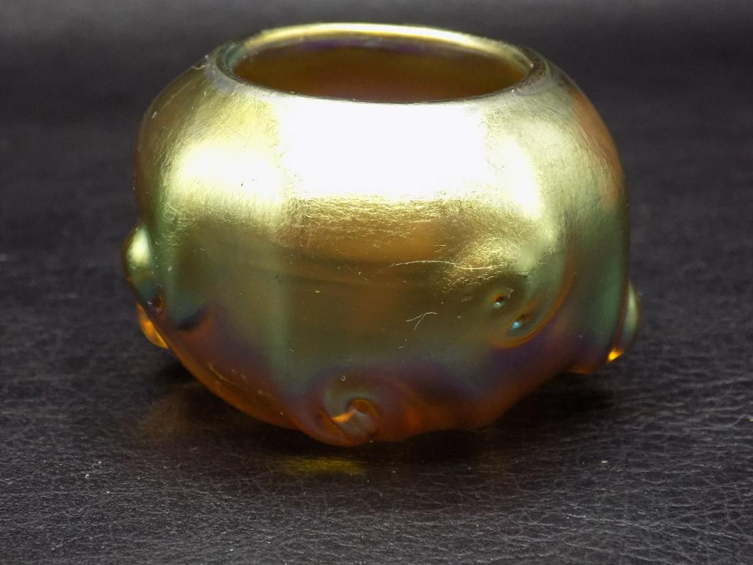 Miniature antique signed Tiffany art glass vase (1 of 9)