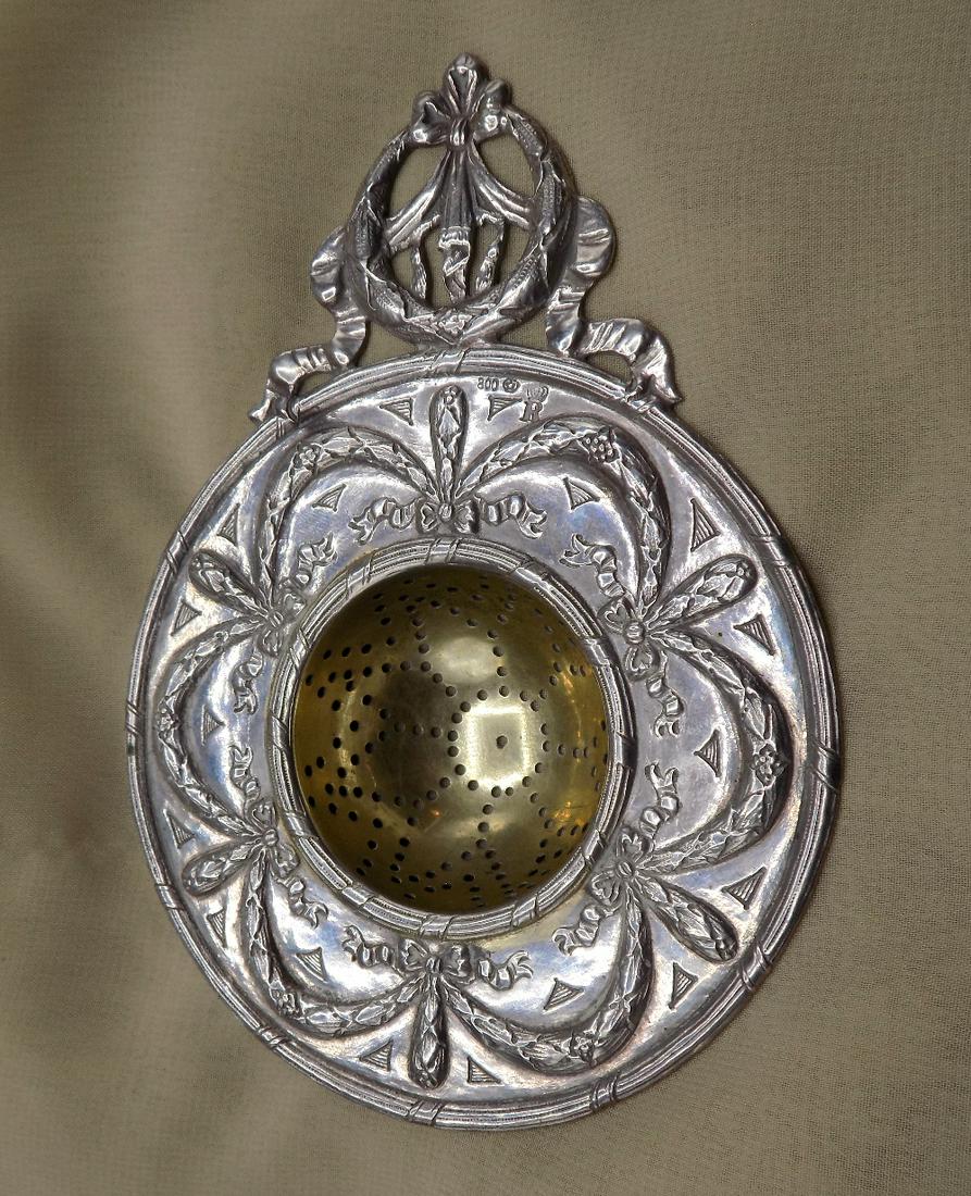 Fancy antique .800 silver tea strainer. (1 of 6)