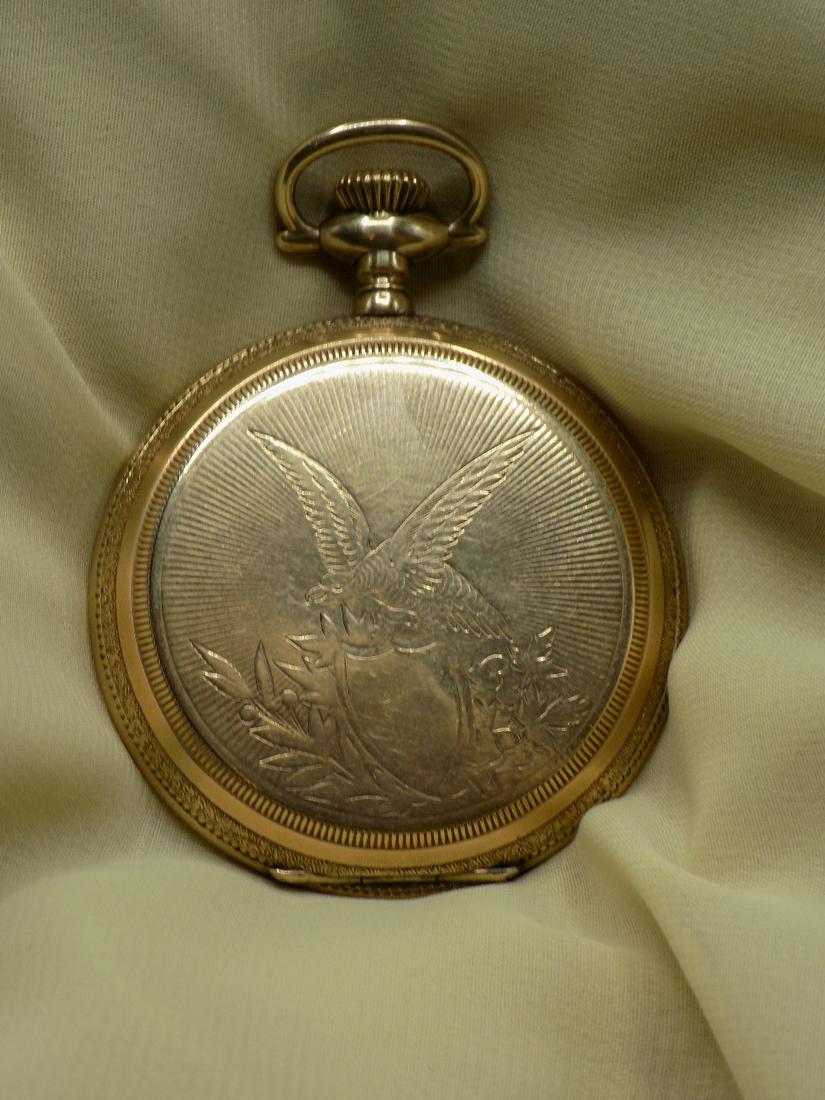 Antique Elgin gold fill hunting case pocket watch with eagle (1 of 9)