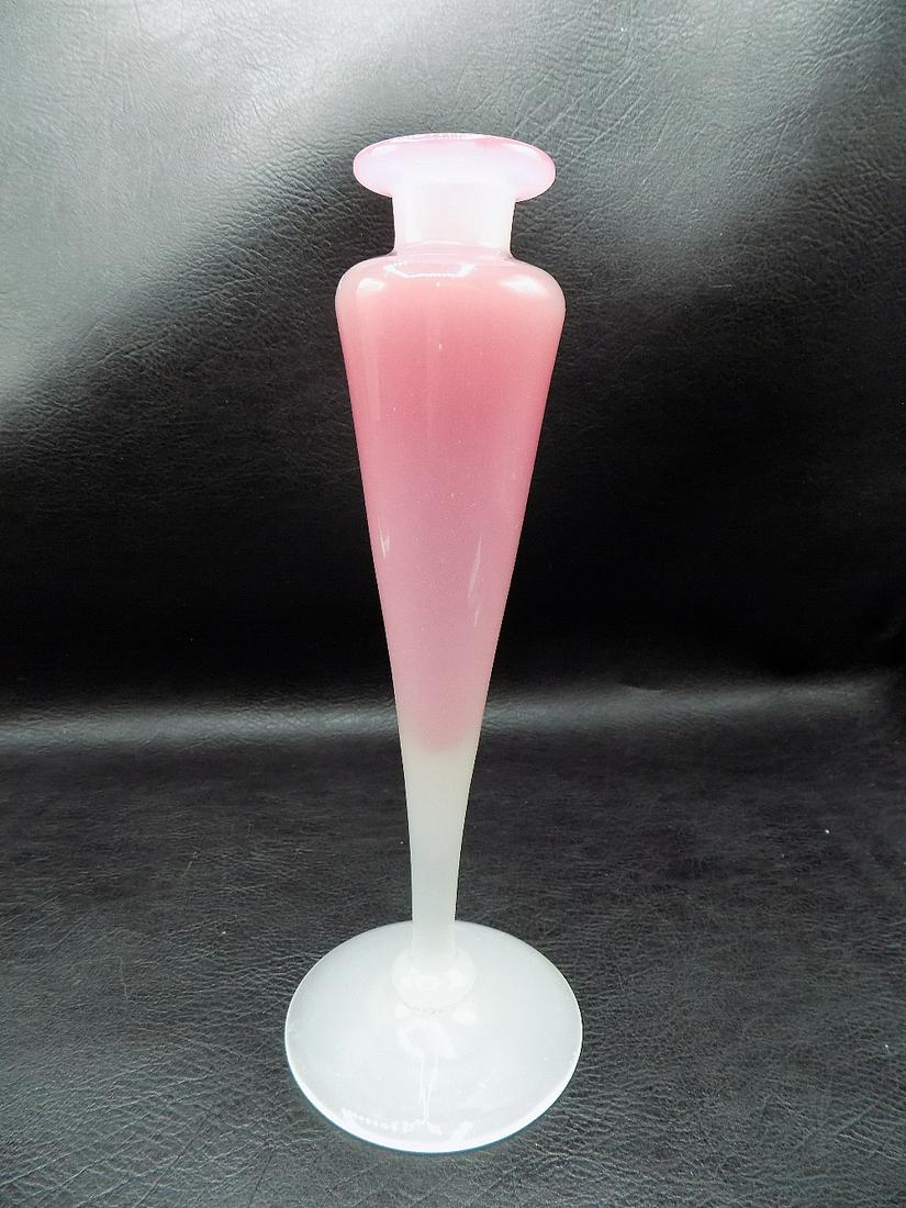 Vintage hand made rosaline and alabaster art glass vase (1 of 7)