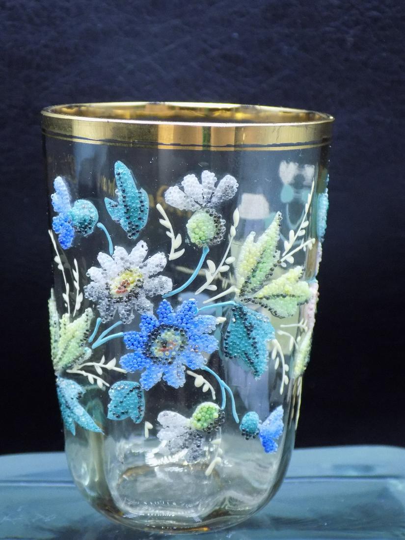 Antique signed Moser art glass juice glass (1 of 8)