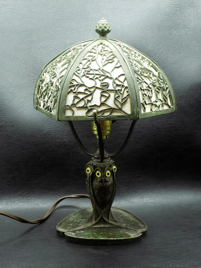 Unusual vintage Bradley and Hubbard Owl lamp (1 of 8)