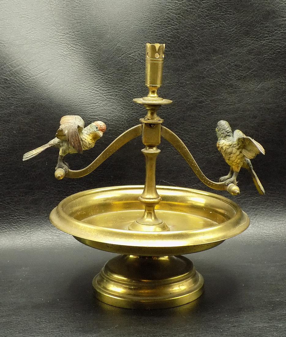 Unusual antique center bowl with bird on teeter totter (1 of 11)