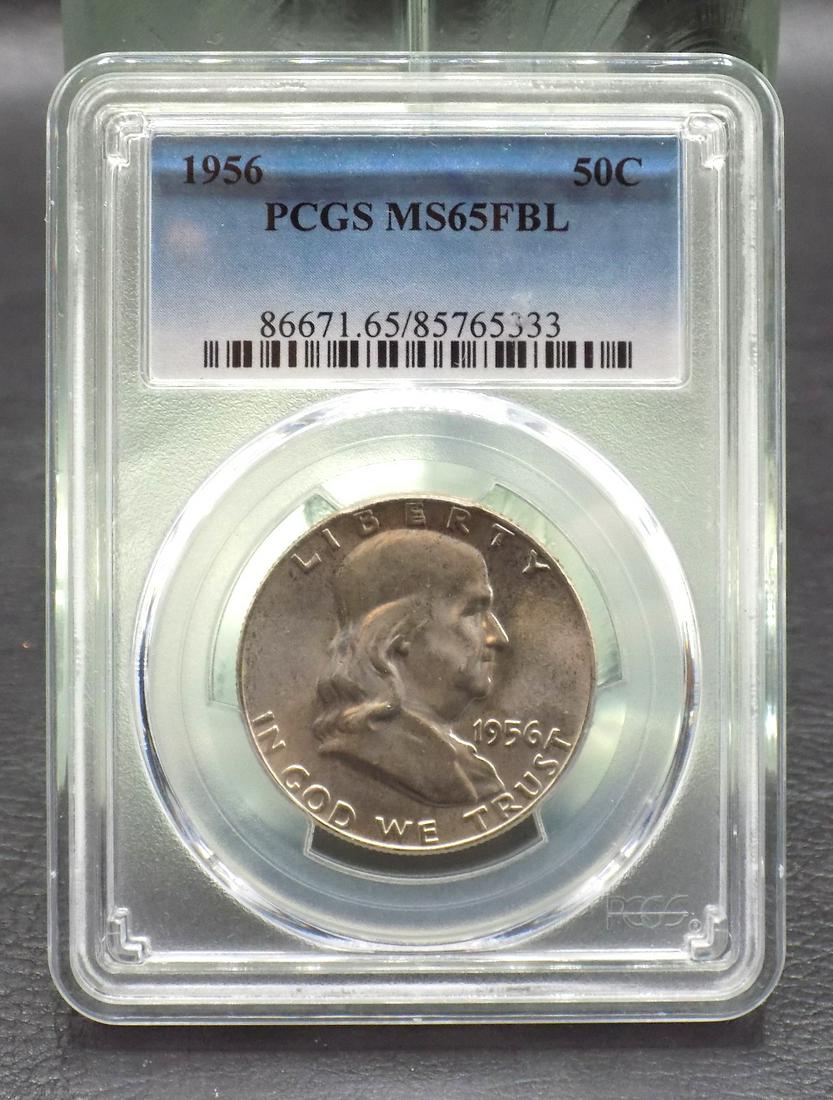 1956 Graded MS65 FBL PCGS Franklin silver half dollar (1 of 2)