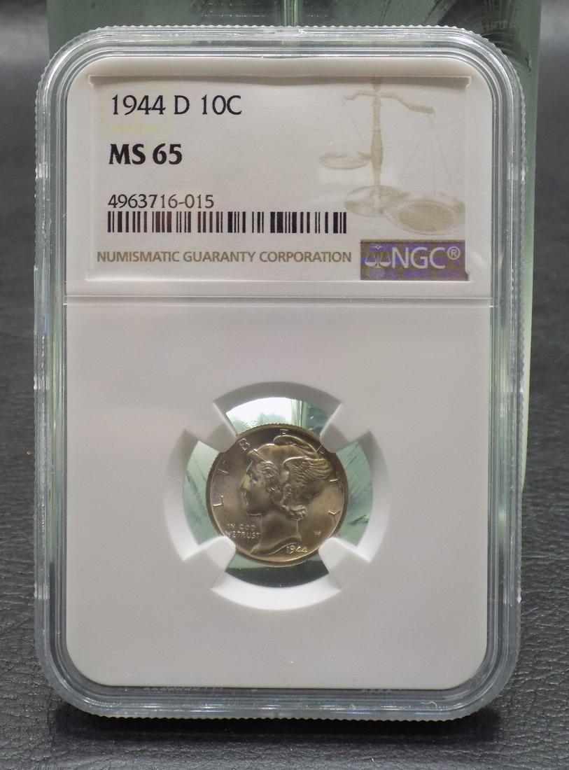 1944 D Graded MS65 NGC Mercury silver dime (1 of 2)