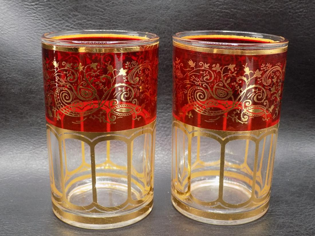 Two pair of vintage decorated Moser drinking glasses (1 of 6)