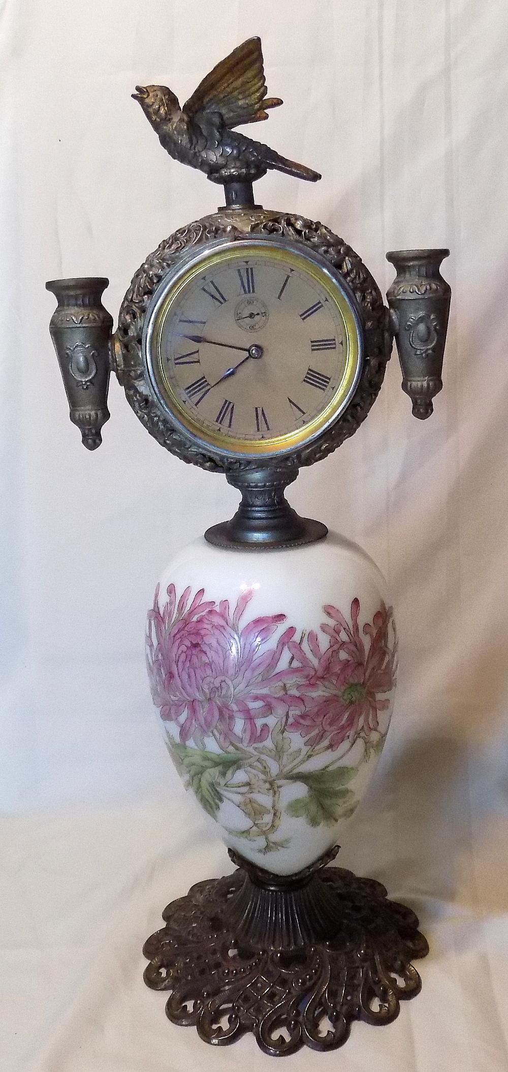 Unique vintage figural and hand painted Gilbert Clock Vase (1 of 9)