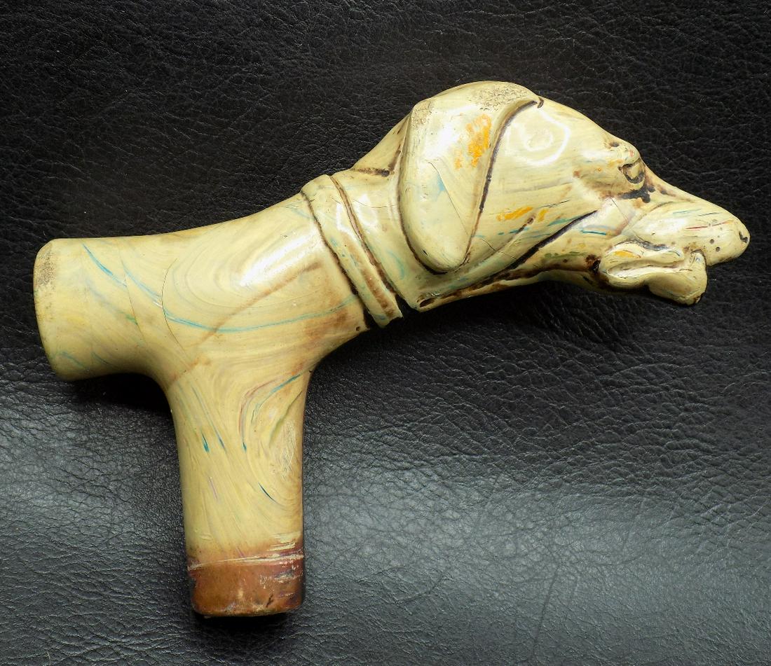 Unusual vintage cane handle with dog head (1 of 6)