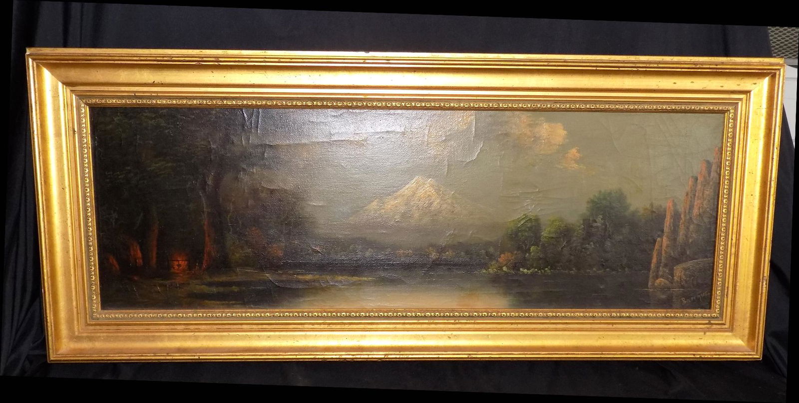Fine oil painting of Mt. Hood signed Barchus (1 of 12)