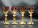 Fabulous antique decorated Moser wine glasses