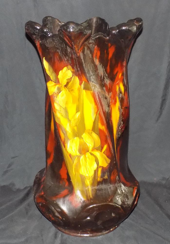 Lovely signed Weller art pottery cane or umbrella holder (1 of 13)