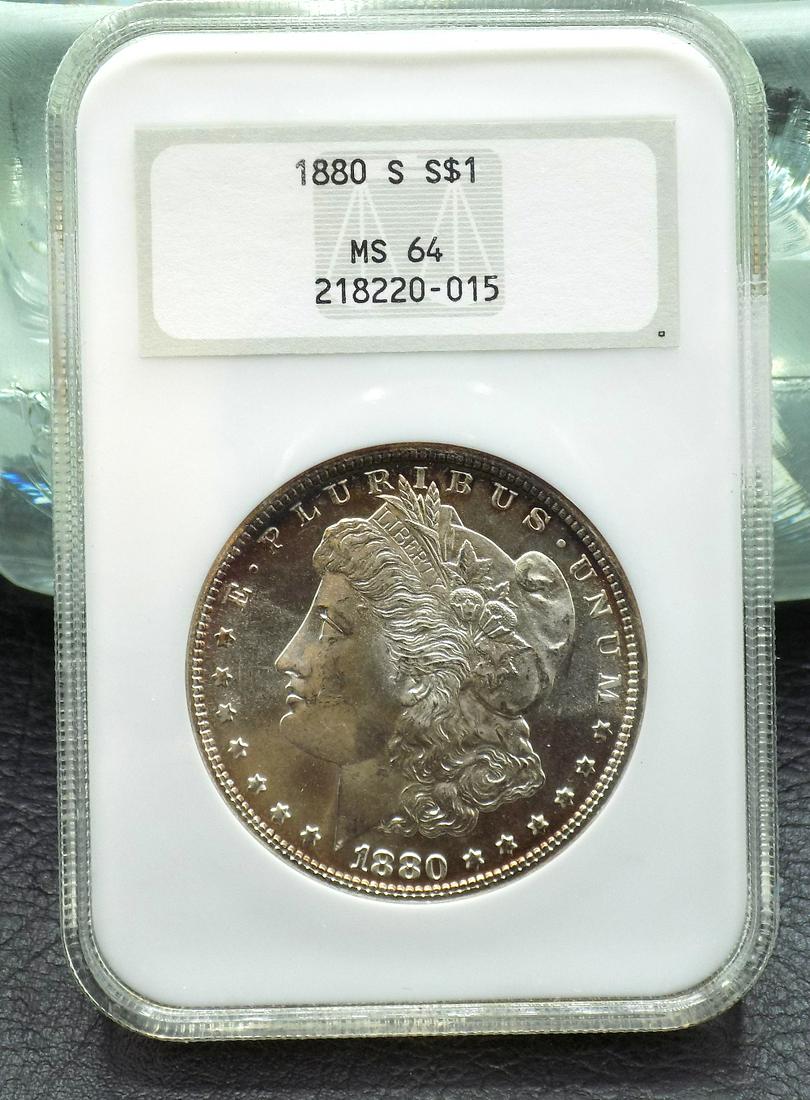 1880 S MS64 graded NGC Morgan silver dollar (1 of 3)