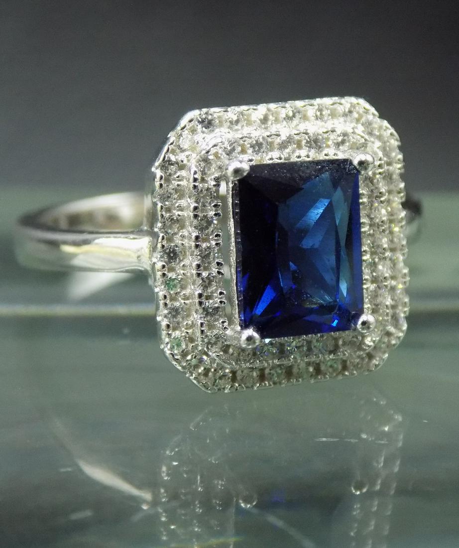 Beautiful 3 cwt sapphire and topaz sterling silver ring (1 of 5)