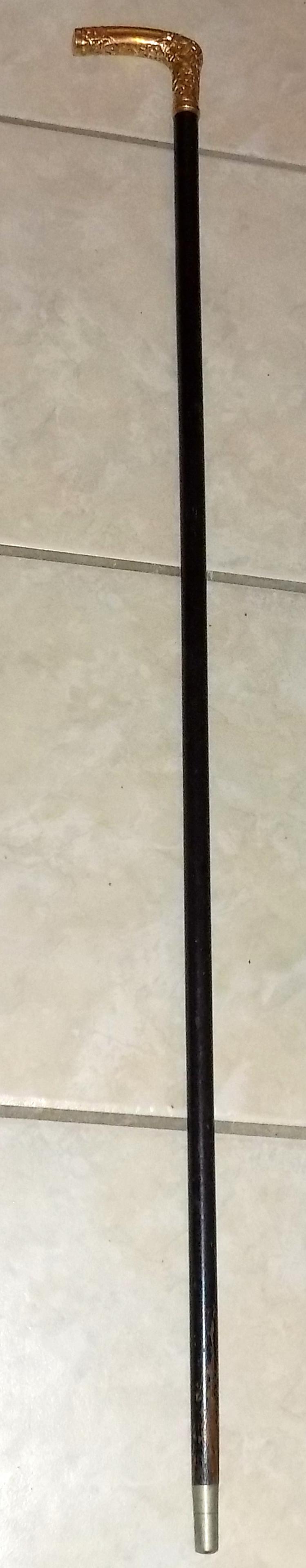 Fancy 14k gold cane with ebony shaft (1 of 5)