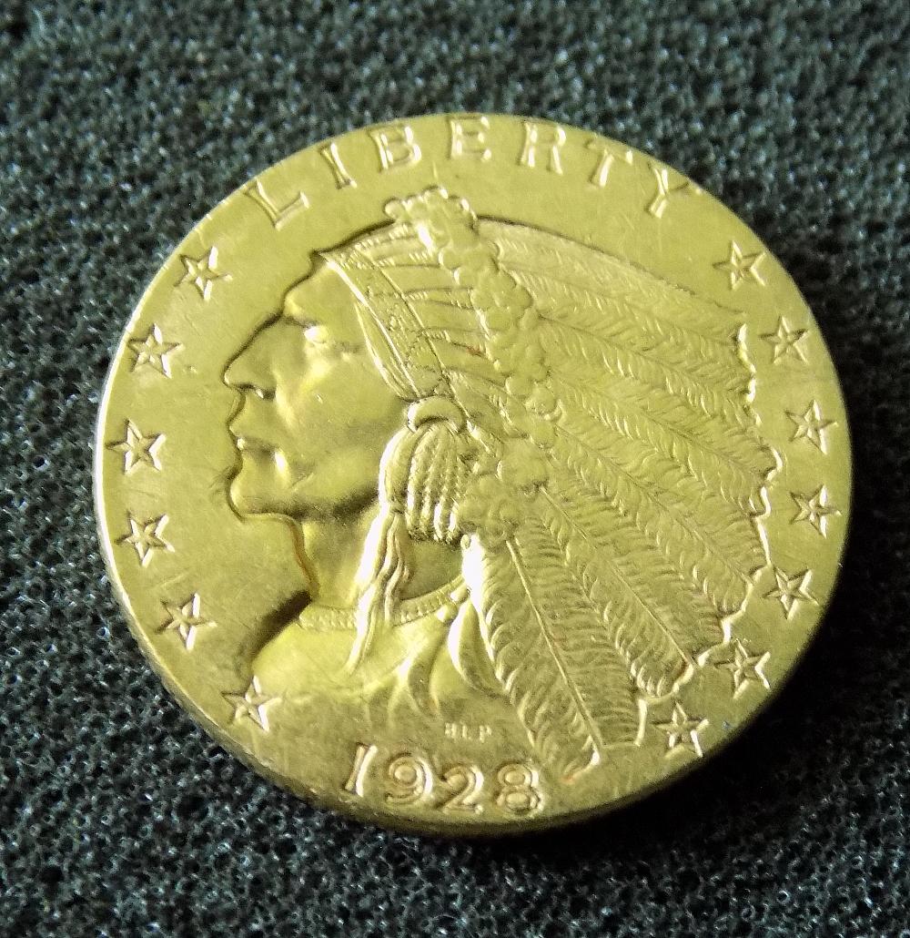 1928 high grade 2 ½ dollar Indian head gold coin (1 of 4)