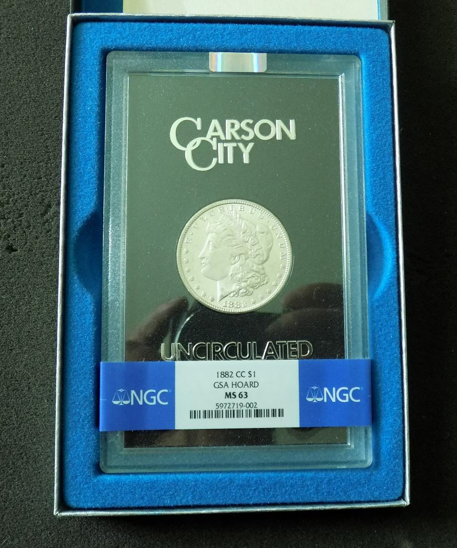 1882 Carson City Morgan dollar graded MS63 GSA Hord (1 of 6)