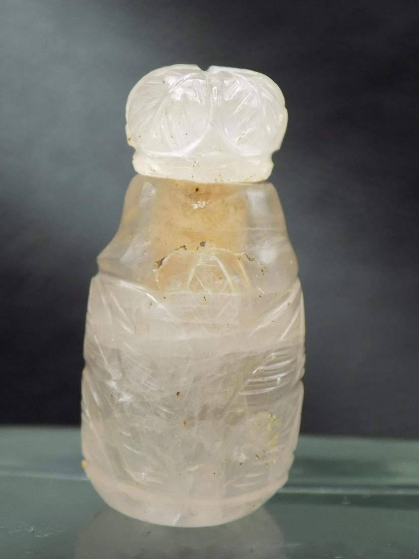 Vintage Oriental carved quartz snuff bottle (1 of 6)