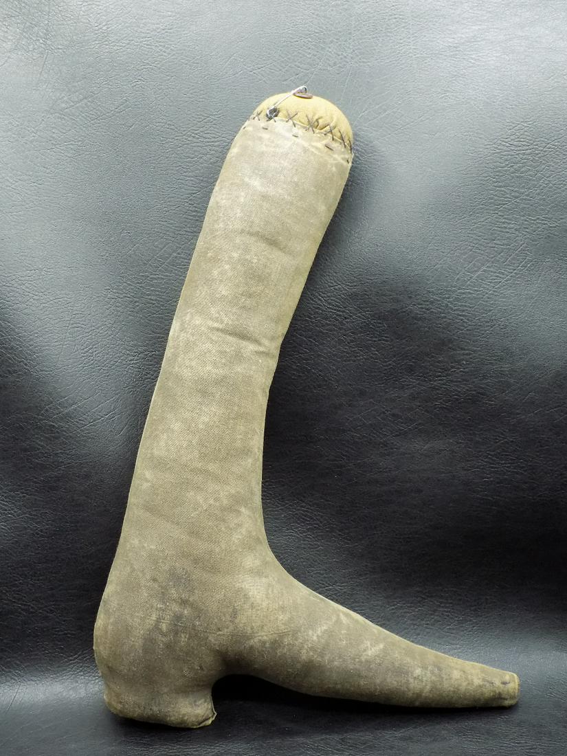 Unusual 1800’s life size boot pin cushion (1 of 7)