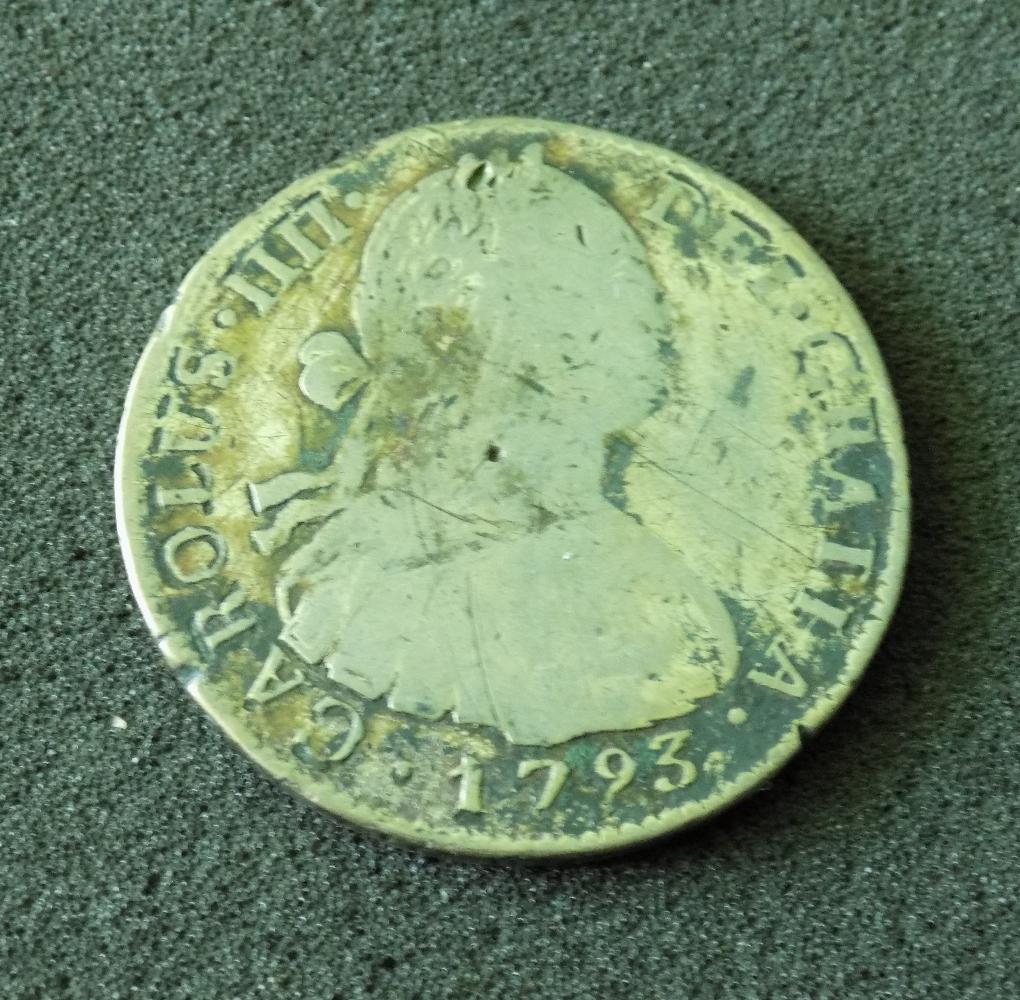 1793 Spanish Colonial  8 Reales Pirate Treasure coin (1 of 2)