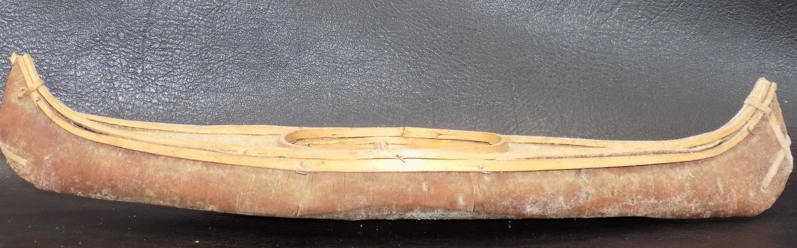 Vintage Native American Indian child’s birch bark toy canoe (1 of 6)