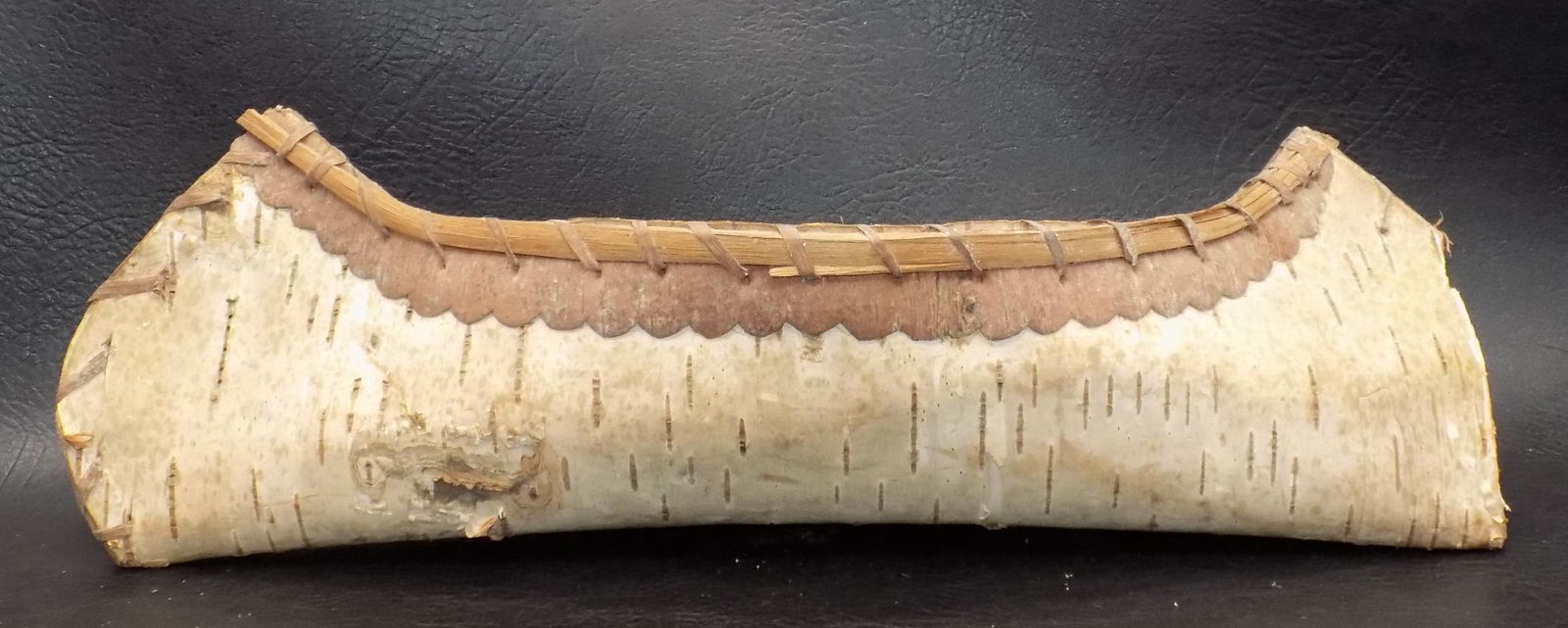 Vintage Native American Indian child’s birch bark toy canoe (1 of 5)