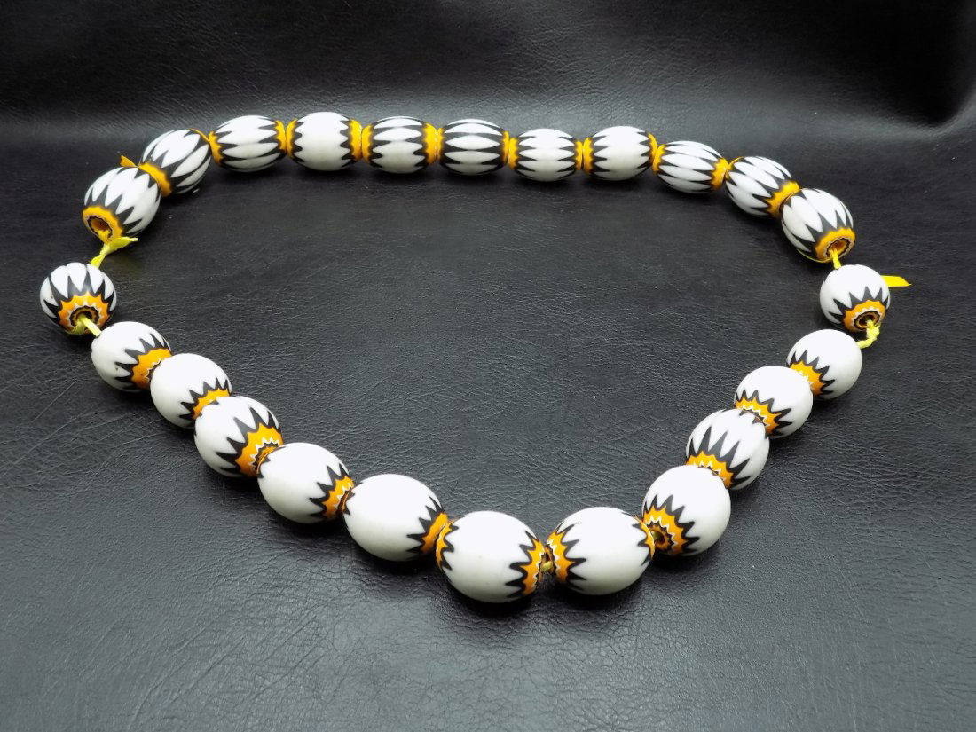 Large Native American Indian chevron trade bead necklace (1 of 5)