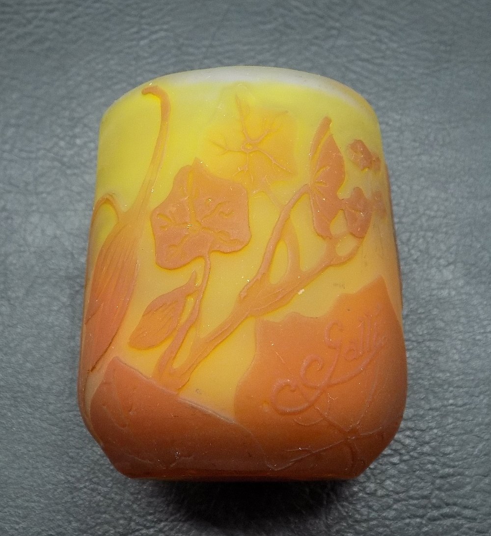 antique signed Galle cameo art glass vase (1 of 7)