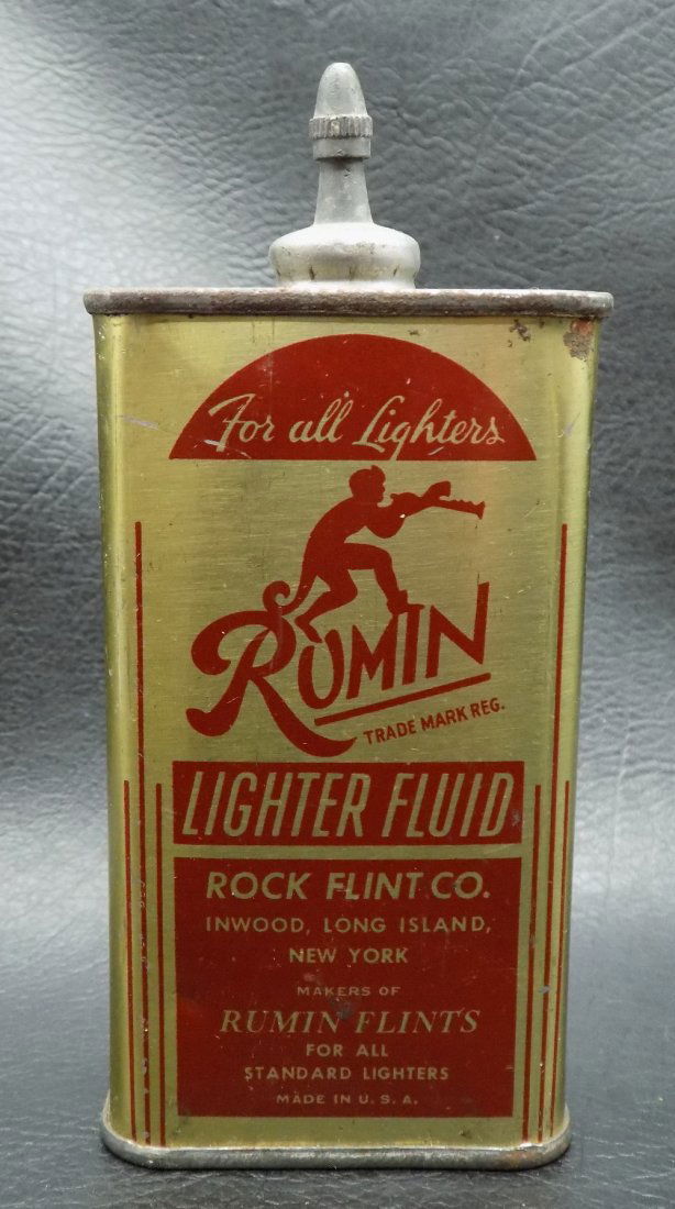 Vintage Rumin lighter fluid dispenser advertising tin (1 of 7)