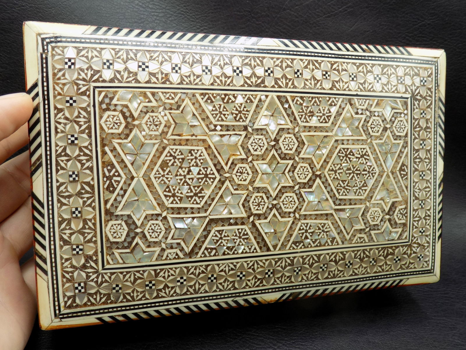 Elaborately inlaid mother of pearl box (1 of 8)