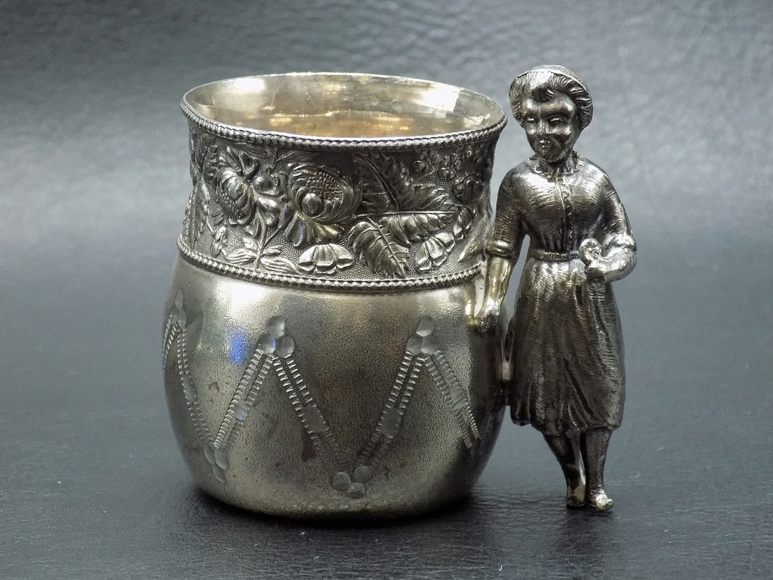 Antique ornate figural silverplate toothpick holder (1 of 9)