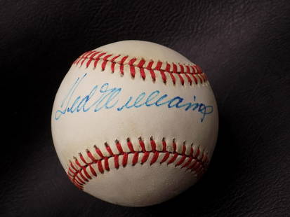 Vintage autographed baseball of Ted Williams: Vintage autographed baseball of Ted Williams Official American League Baseball