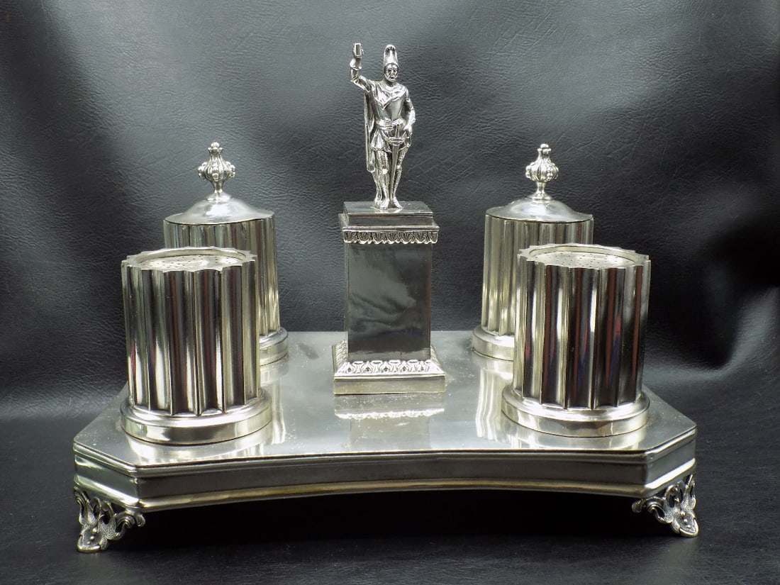 Fabulous figural silverplate condiment center piece (1 of 13)