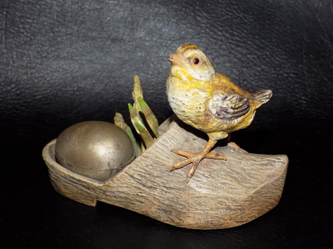 Fabulous vintage cold painted vienna bronze ring box.  Probably Bergman (1 of 11)