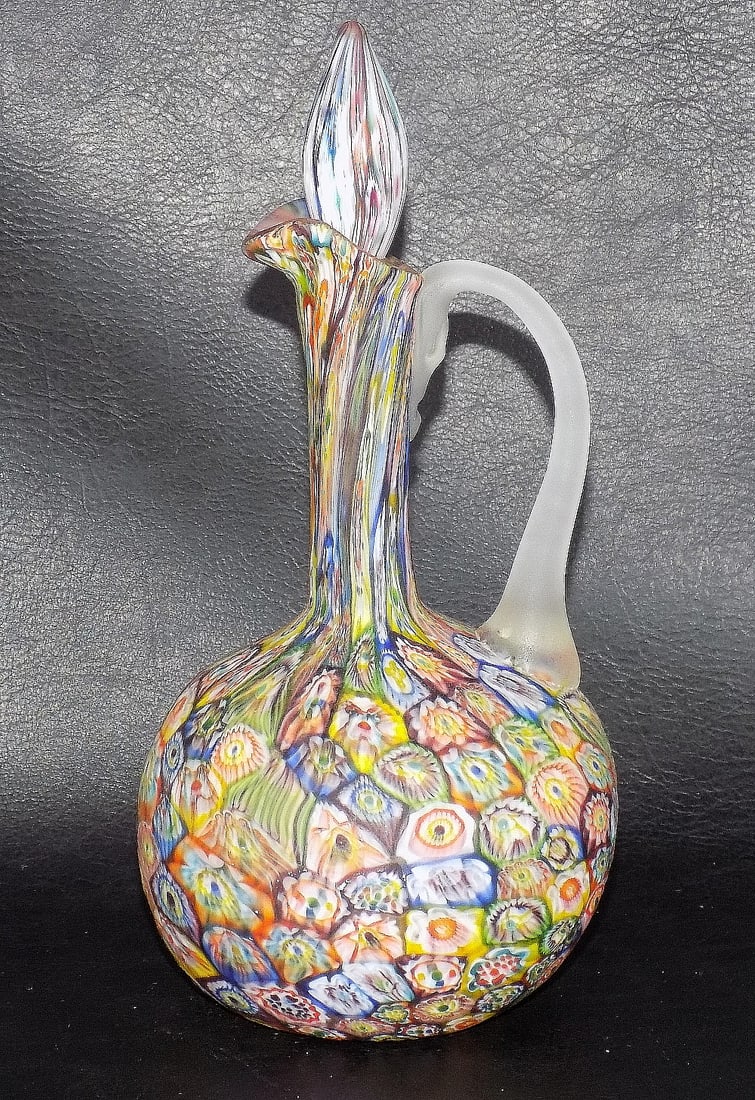 Great Fratelli Toso Murano millefiori art glass cruet (1 of 7)