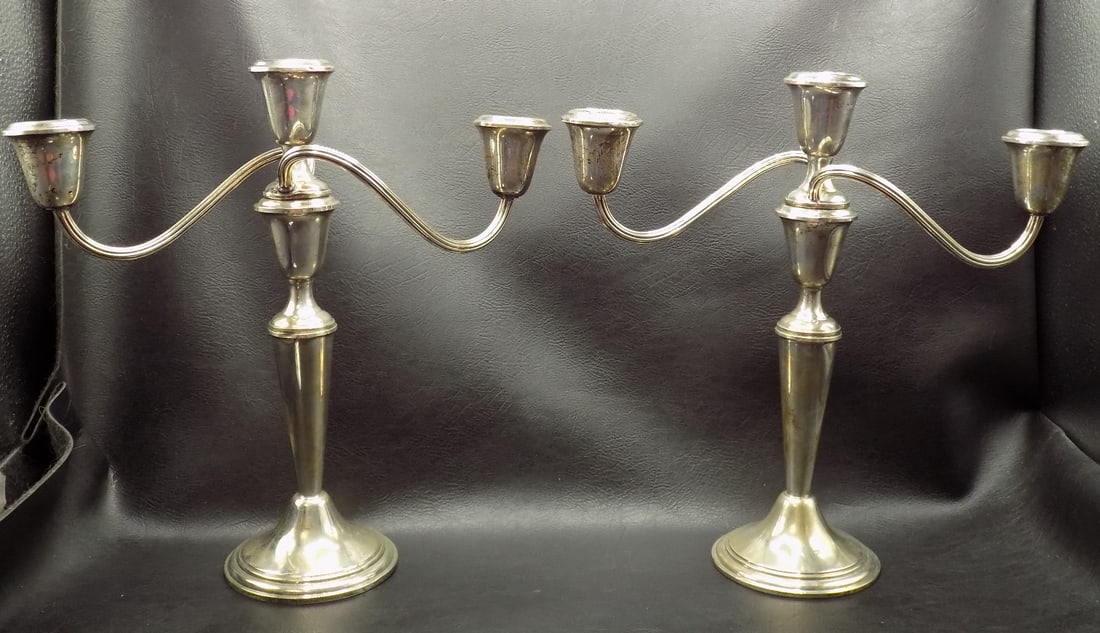 Vintage pair of sterling silver candelabras (1 of 7)