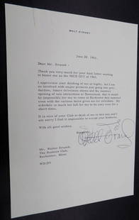 Vintage 1963 autograph letter Walt Disney.  Please see photos: Vintage 1963 autograph letter Walt Disney. Please see photos