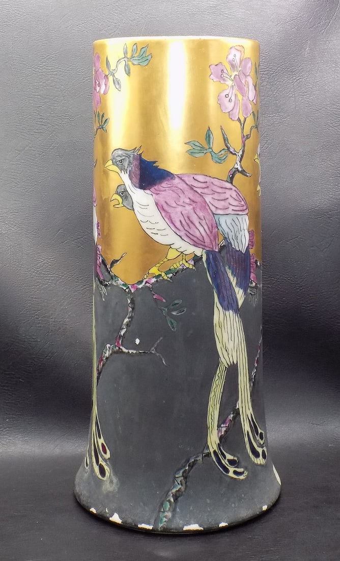 Large vintage Limoges hand painted vase with birds (1 of 11)
