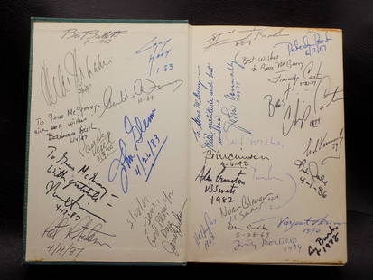 Incredible multi autographed by political figures and others in John Kennedy Book: Incredible multi autographed by political figures and others in John Kennedy Book. Over thirty signatures including Jimmy Carter, John Glenn, Ted and Joe Kennedy, Barbara Bush and more. Signed in both